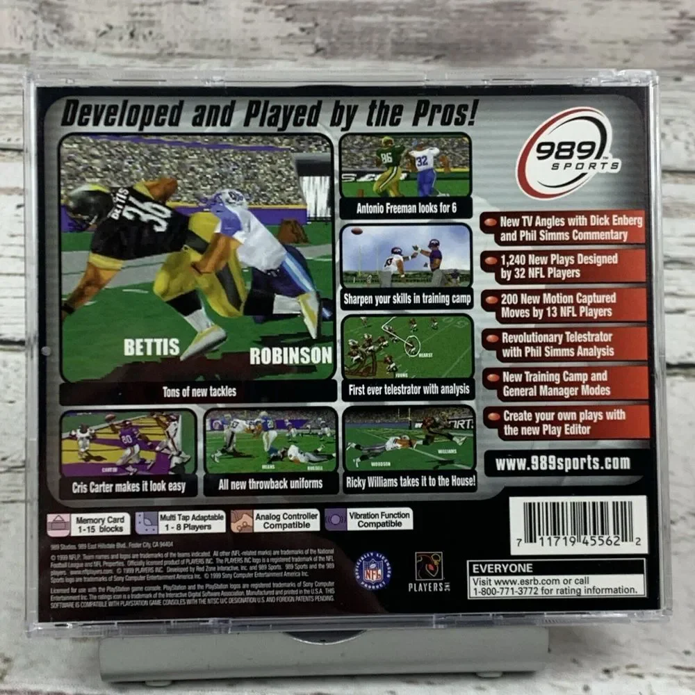 NFL Gameday 2000 [Playstation 1 PS1 1999] Football Game 989 Sports‎ Complete